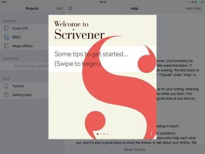 Scrivener para iOS welcome to Scrivener